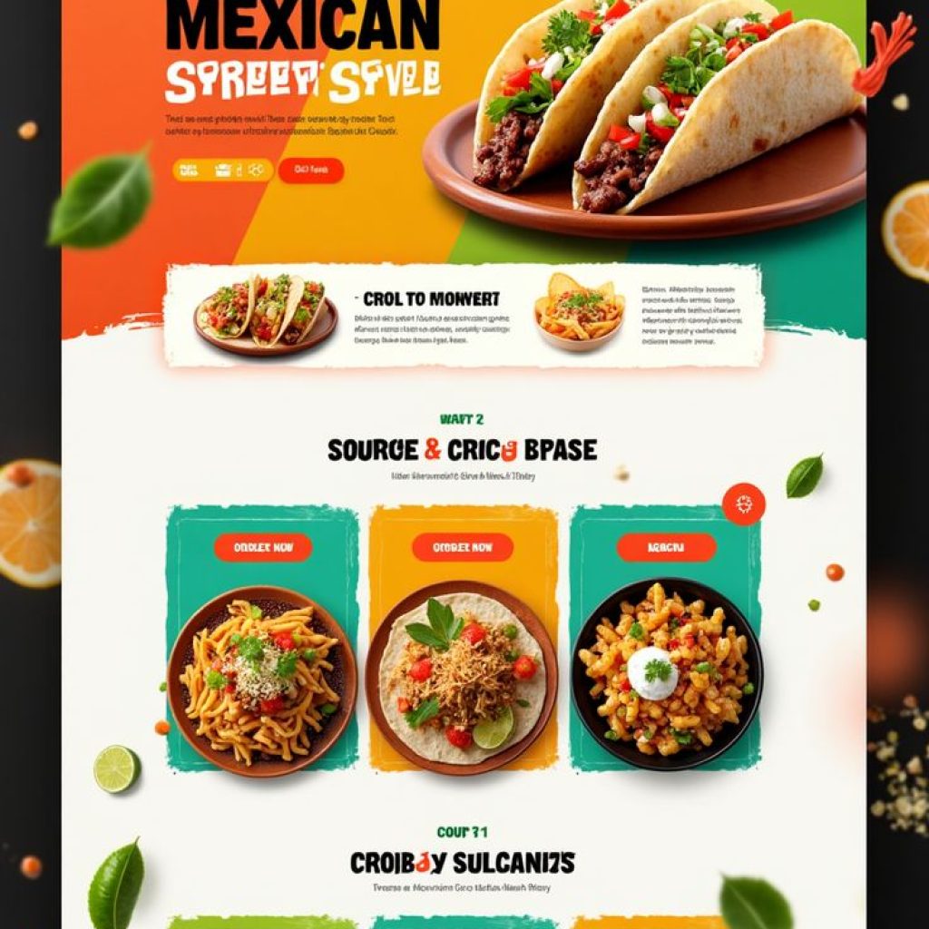 Mexican Grill Restaurant Website Mock-Up – Order Now